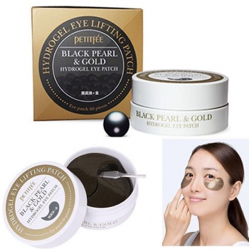 Petitfee Black Pearl And Gold Hydrogel Eye Lifting Patch - Маска для кожи вокруг глаз c черным Жемчугом и Золотом, 60 шт.
